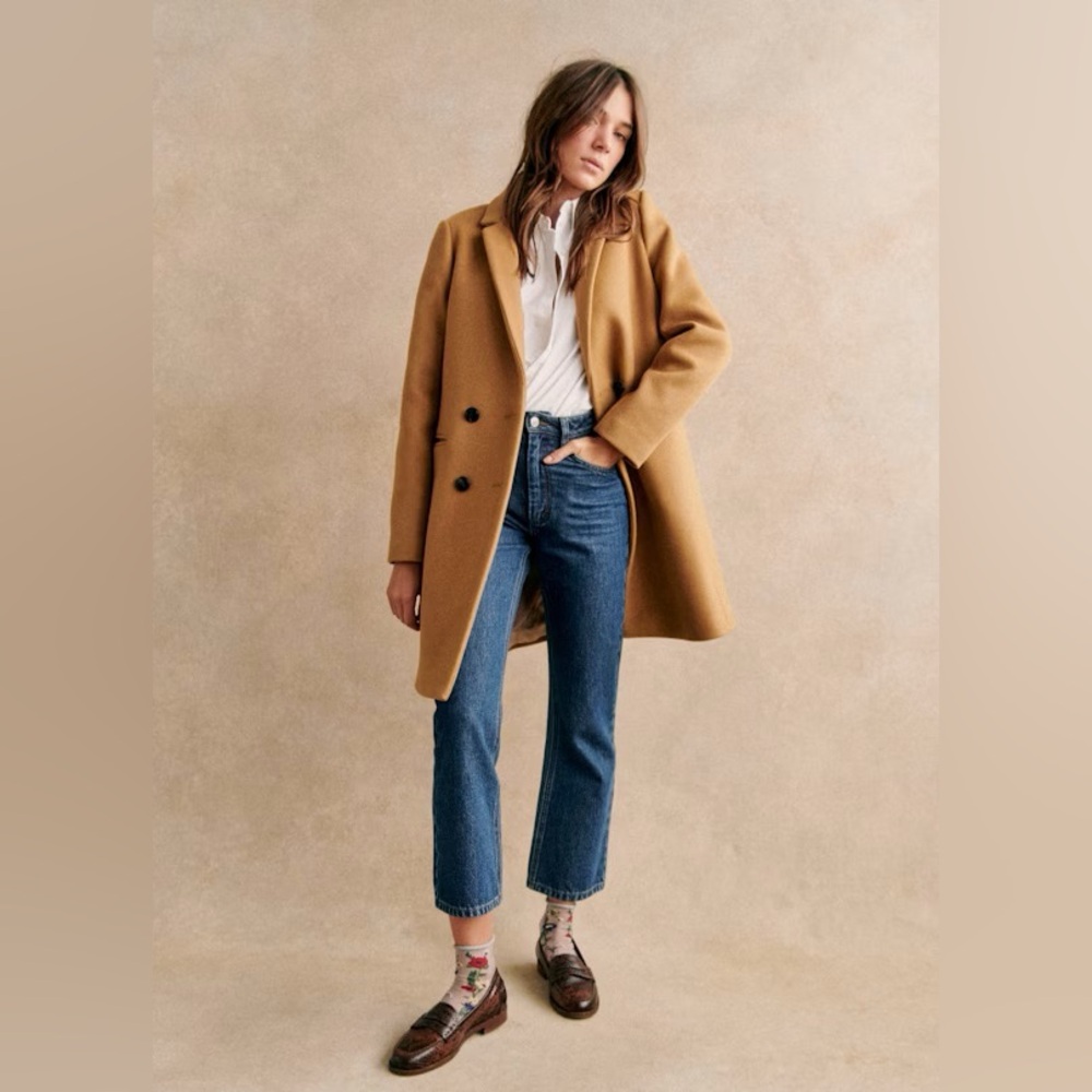 Sezane Tan Blazer Coat